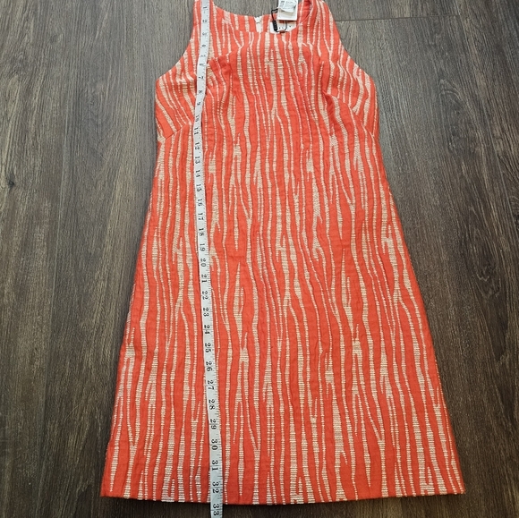 Milly Zebra Jacquard Womens Dress Sz 0 Persimmon Raceback Knee Length - Picture 12 of 15